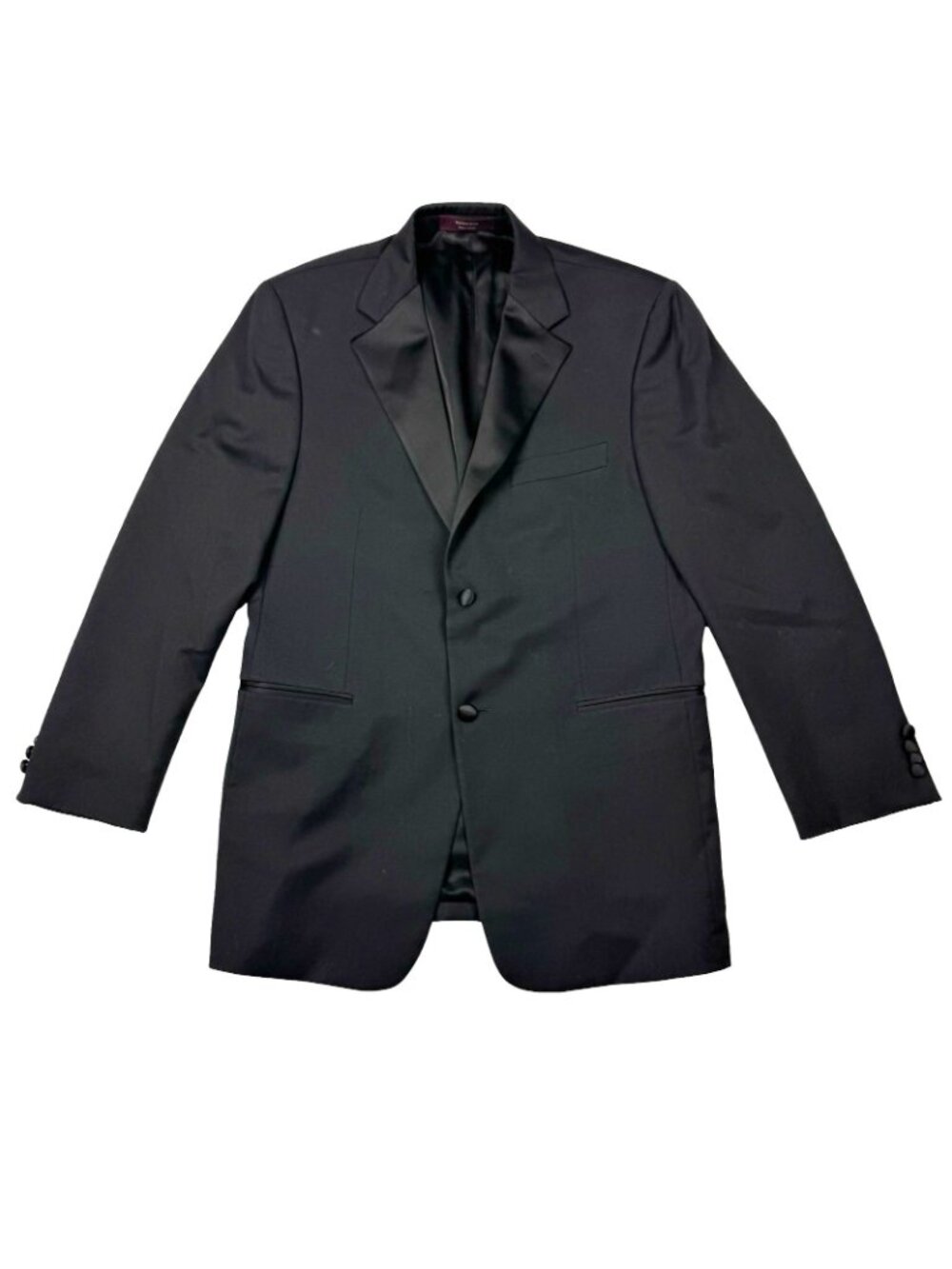 Nordstrom Men's 100% Wool 2-Button Satin Lapel Blazer Jacket Black • 40R - Picture 2 of 14